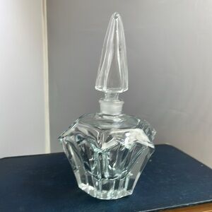 Perfume Bottle with Ground Dabber Collectible in Star Shape‎ Clear Glass NOS